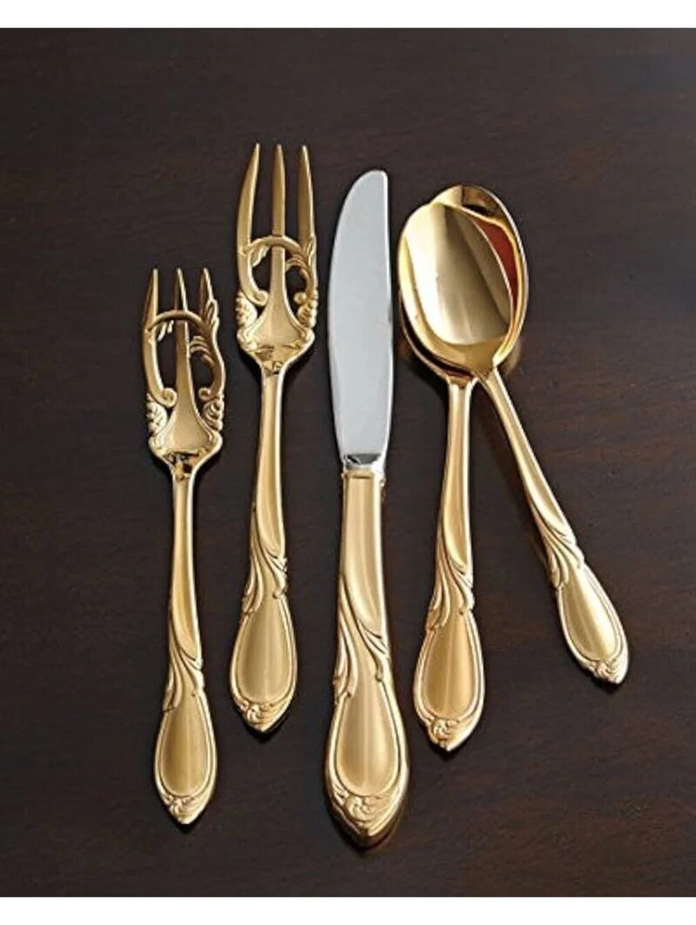 New Yamazaki Japan Cache Gold 24K Gold Plated Tea Spoon Teaspoon 6 1/2
